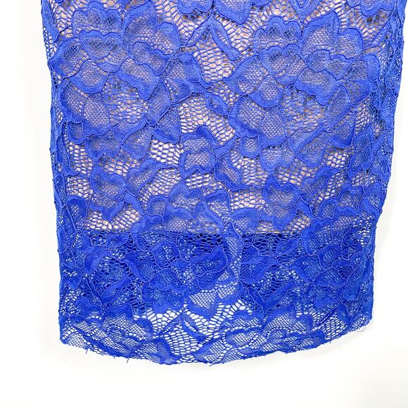 Dress the Population Kendra Blue Lace Dress V-Back Bodycon Sheath Women's Sz XS - Picture 7 of 12